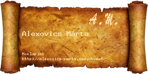 Alexovics Márta névjegykártya